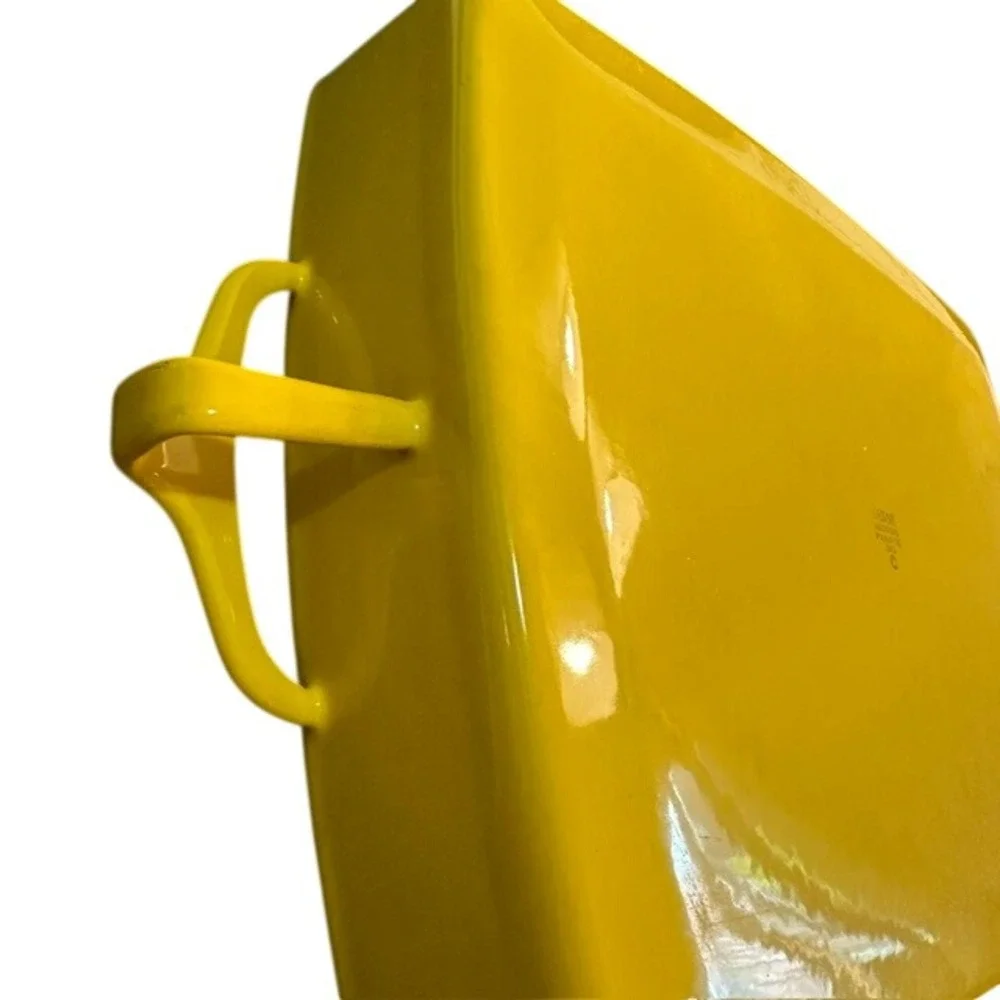 Vintage Dansk Kobenstyle Yellow Enamel Baking Pan France IHQ MCM 12.5x9.5 Decor
